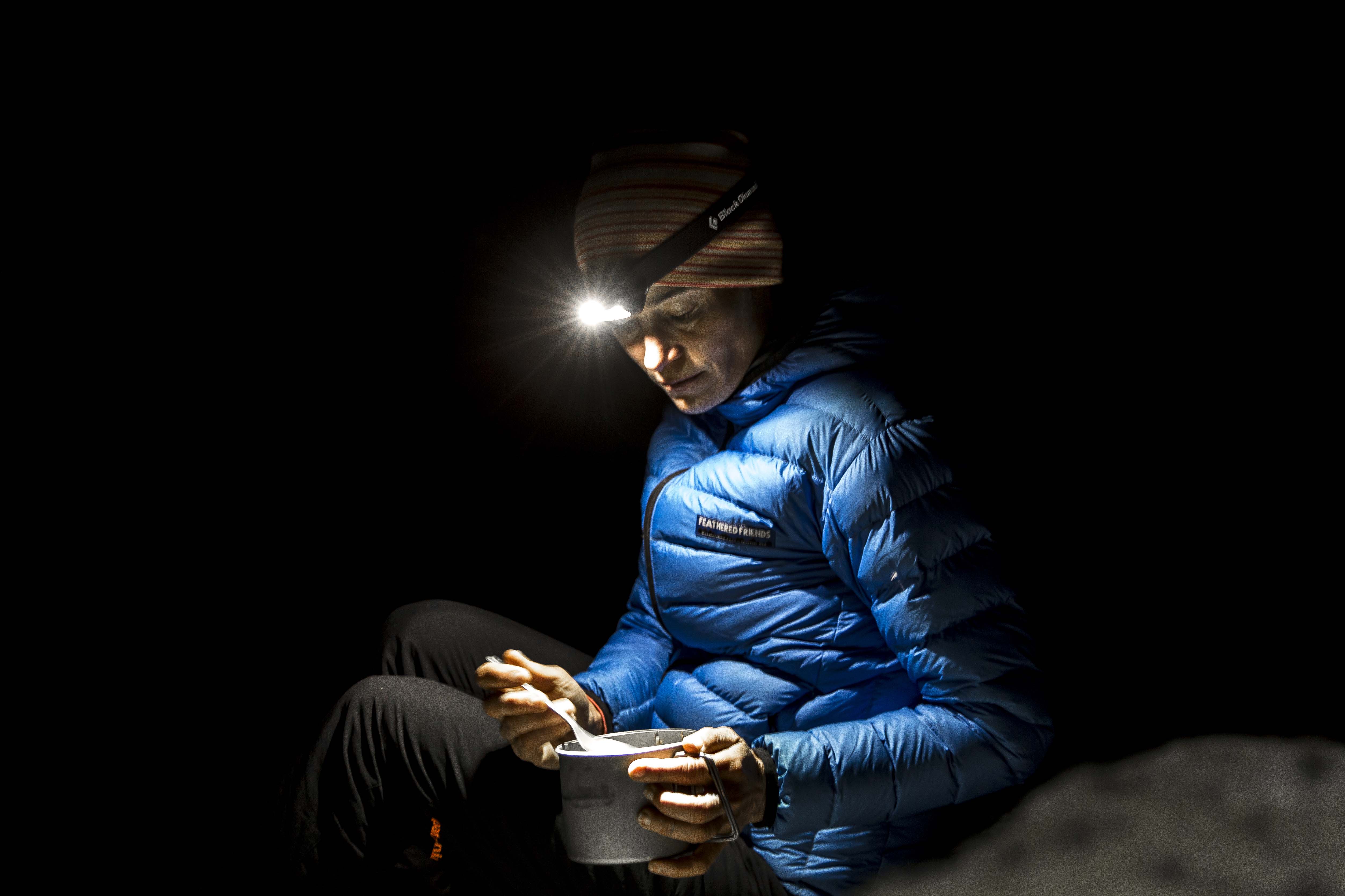 Backpacking meal in the cold
